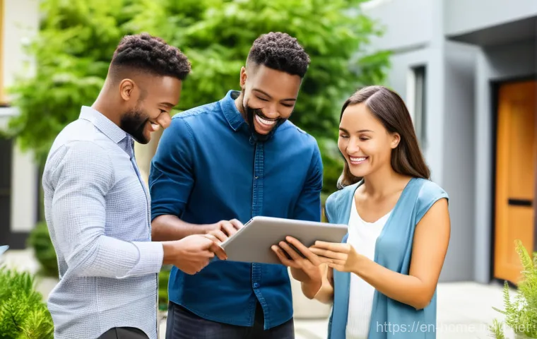 주택관리사 업무 중 잦은 문제와 해결책 - **Prompt:** A diverse group of young professionals and families smiling and interacting positively w...