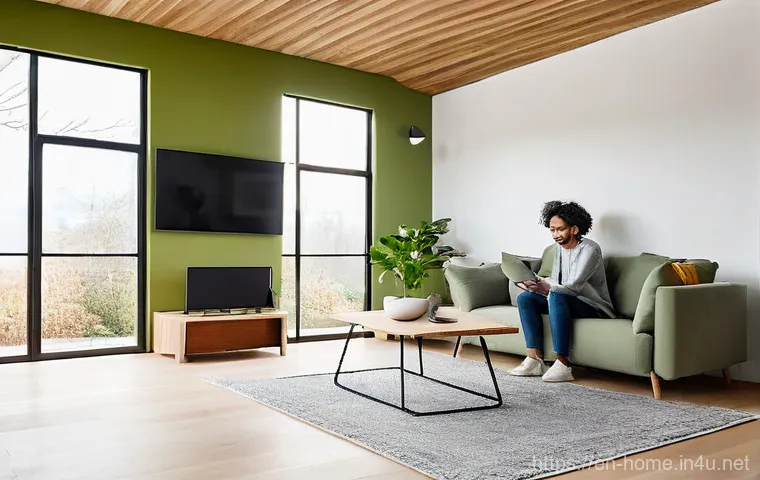 주택관리사로 일하며 얻은 교훈 - **Prompt 1: Modern Sustainable Living Experience**
A wide shot of a bright, contemporary living ...