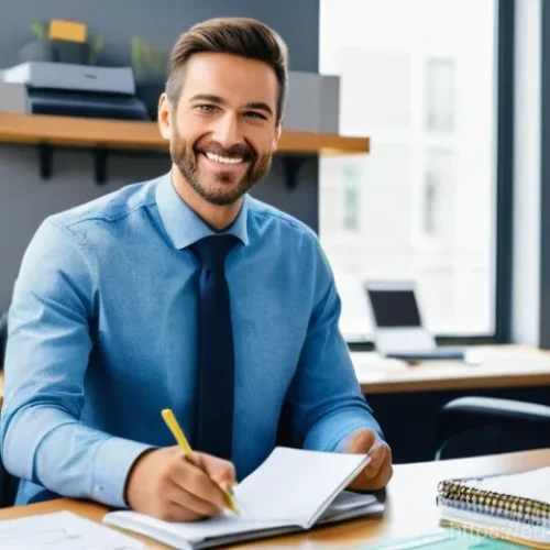 Home 22 주택관리사 업무 일지 작성 사례 - **Prompt:** A split image contrasting old-school and modern property management logging. On the left...