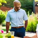 주택관리사 업무의 장점과 단점 - **Prompt:** A diverse group of adults and children are happily gathered in a beautifully maintained ...