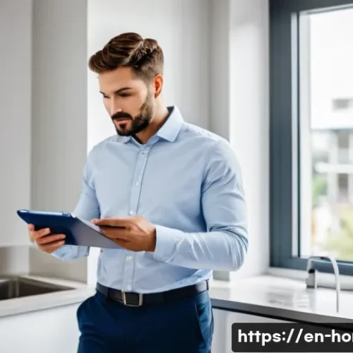 주택관리사와 공동주택 관리 차이 - A professional property manager in a modern apartment unit, wearing business casual attire, holding ...